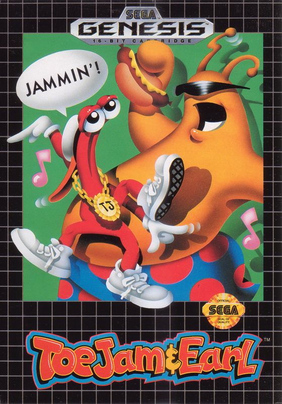 ToeJam & Earl in Panic on Funkotron box art for Sega Mega Drive